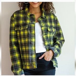 Ragged Jeans Yellow Plaid Jacket